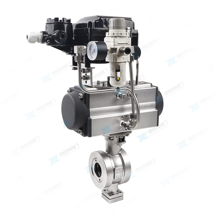 气动对夹V型球阀