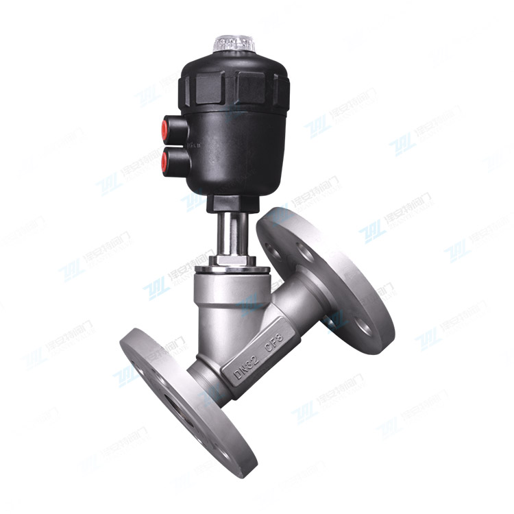 气动法兰角座阀