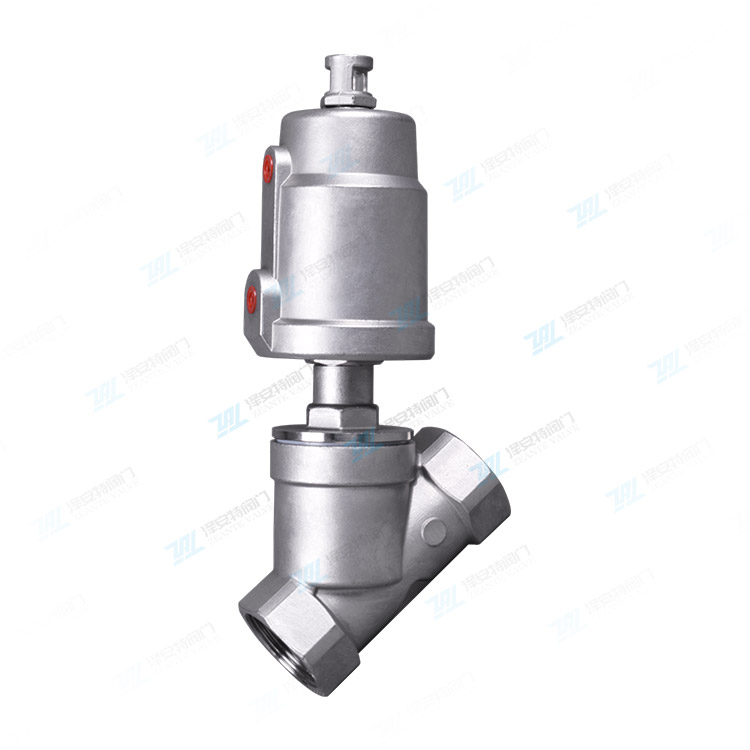 全不锈钢气动螺纹角座阀