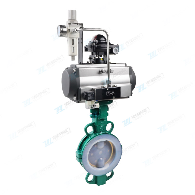 气动衬氟对夹蝶阀