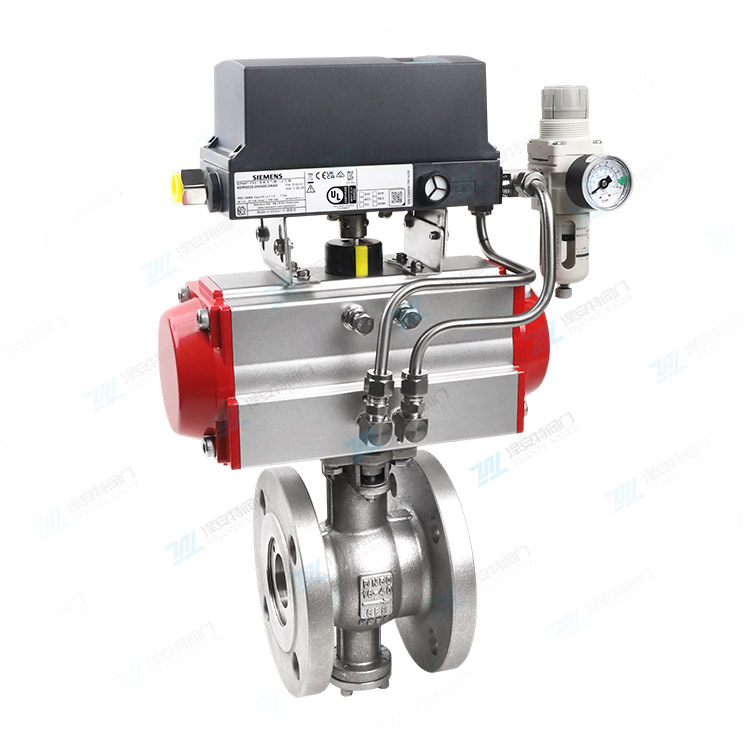 气动法兰V型球阀