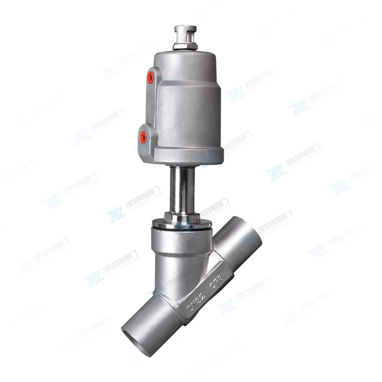 全不锈钢气动焊接角座阀